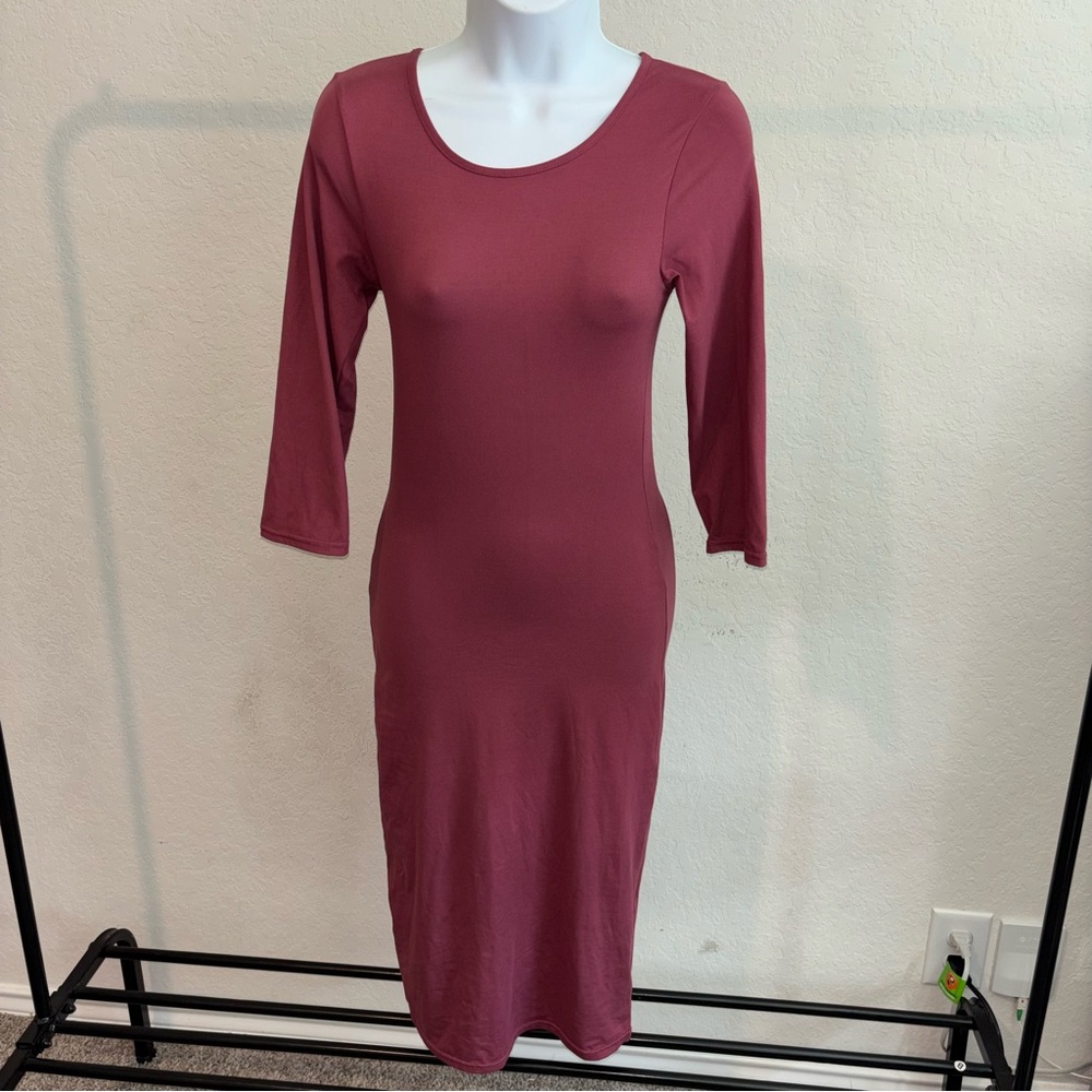 Bodycon Mauve Midi Dress